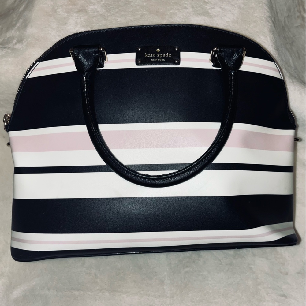 ♠️ Kate Spade • Carli Grove Street Striped Satchel Handbag - Picture 3 of 14